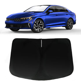 PAIMOHO windshield installed on Kia K5 showing full coverage and heat protection