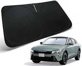 PAIMOHO front view of shade showing full windshield coverage and neat fit
