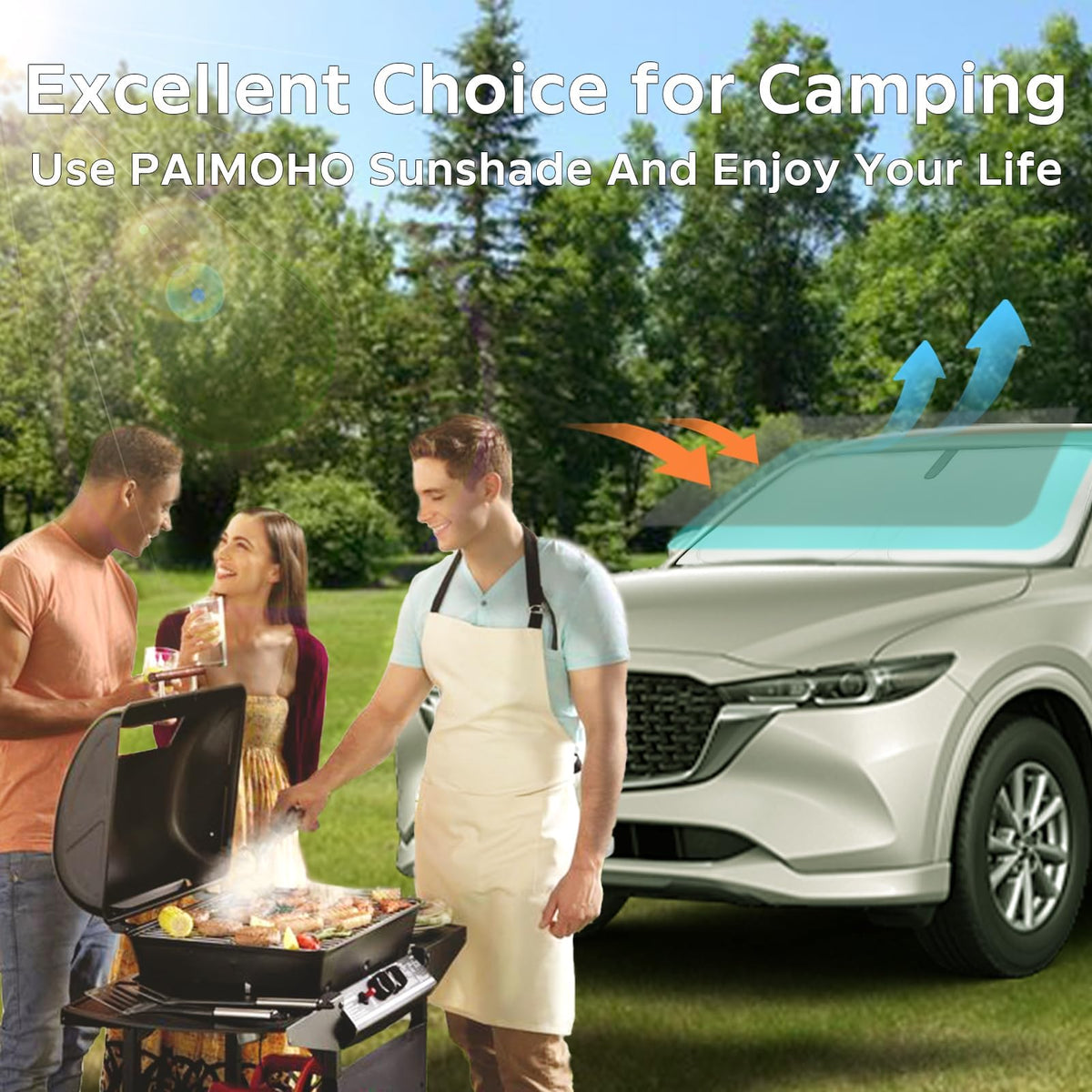 PAIMOHO lifestyle image at campsite keeping parked Rogue Sport cooler