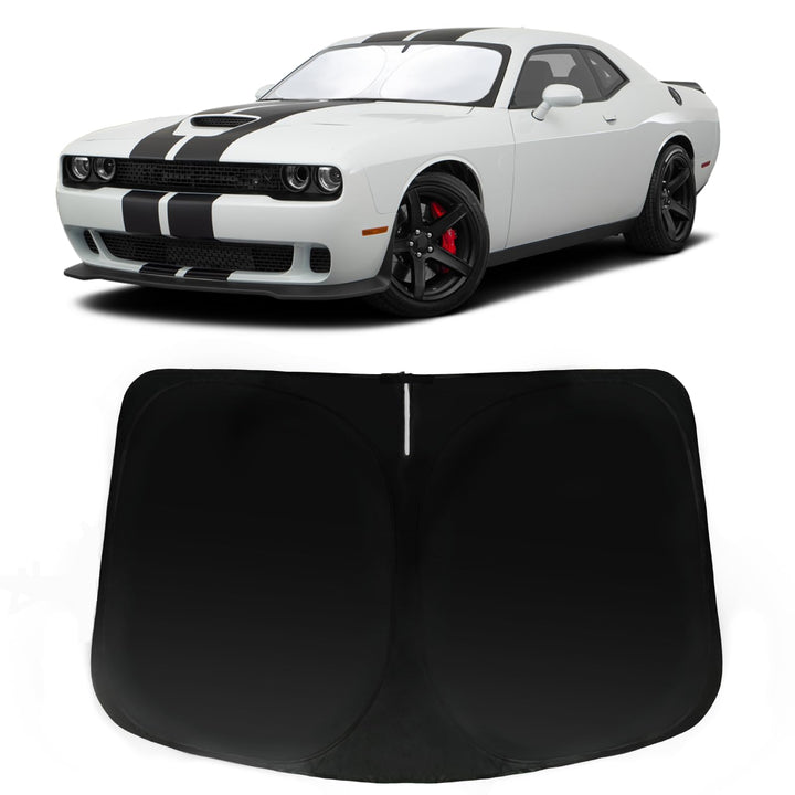 PAIMOHO front view of sun shade showing full windshield coverage and protection