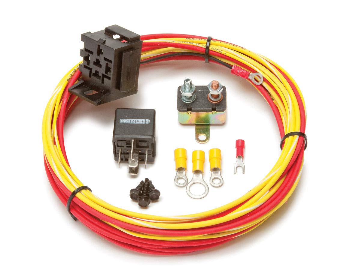 Painless 50102 front view showing relay kit components and easy-install benefit
