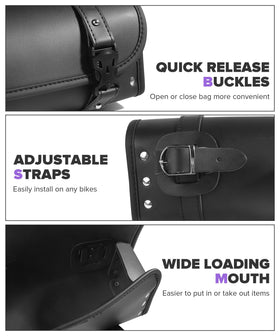 PAIYUE bag mounted on motorcycle handlebars demonstrating secure fit