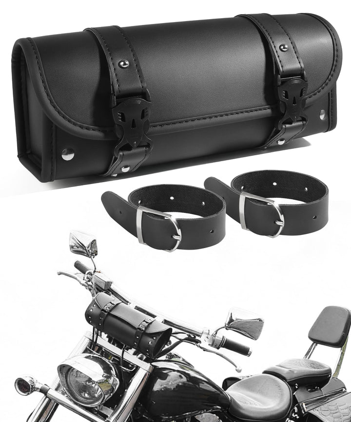 PAIYUE front view of handlebar bag showing compact storage and quick access