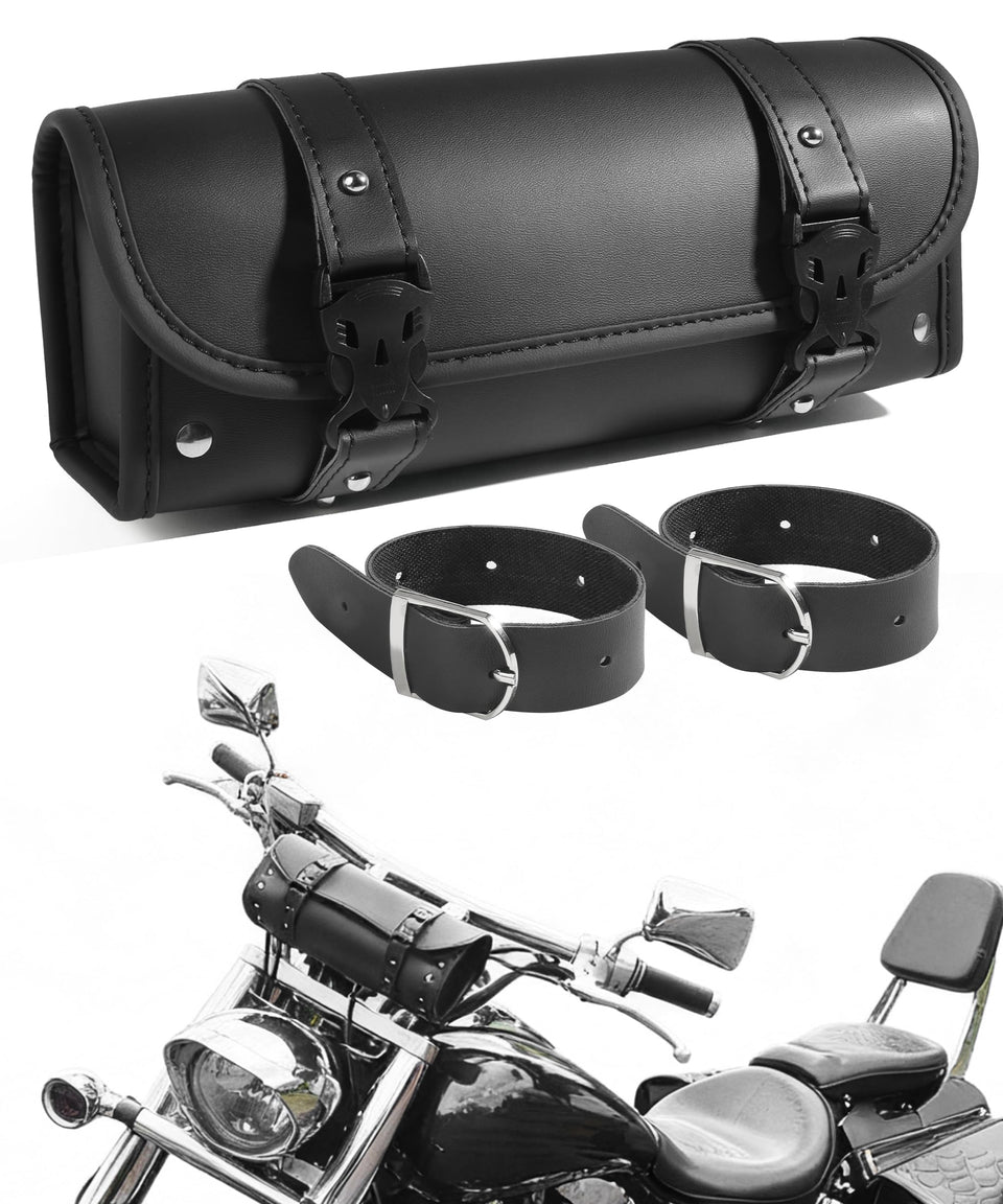 PAIYUE front view of handlebar bag showing compact storage and quick access
