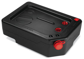 PAK 10-quart drain pan front view showing capacity and shape for cleaner oil changes