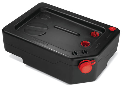 PAK 10-quart drain pan front view showing capacity and shape for cleaner oil changes