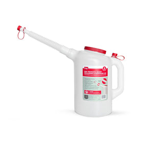 PAK front view of 6-quart jug showing robust body and red cap for visibility and durability