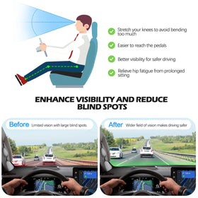Pakanana installed on a car seat demonstrating raised seating and better visibility