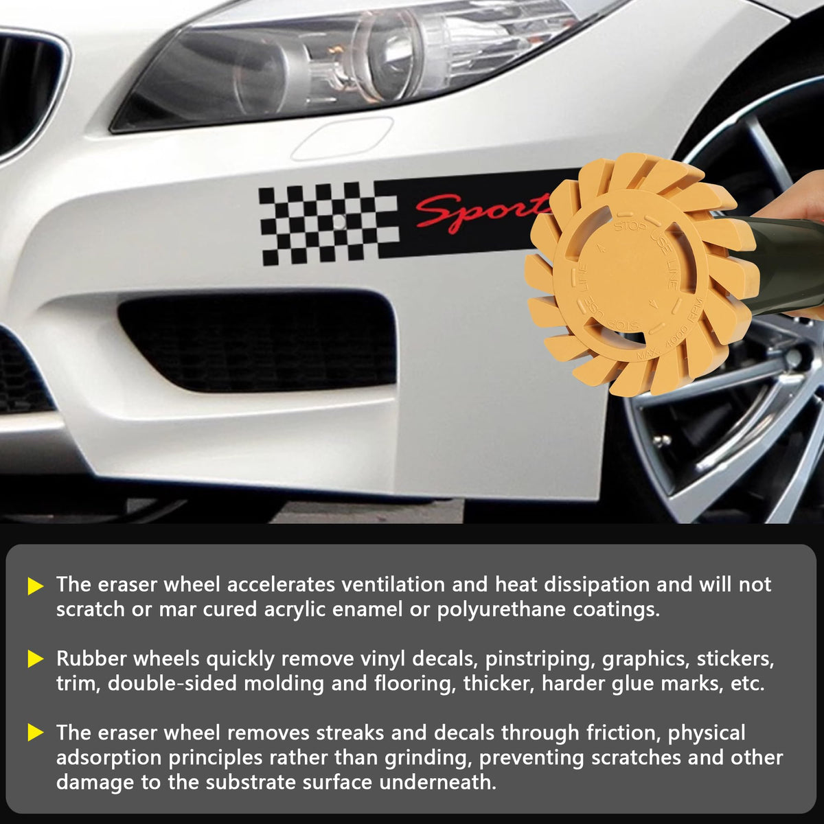 Pakeed close-up rubber texture of wheel showing soft non-scratch surface benefits