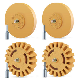 Pakeed front view of rubber wheels showing kit components and safe removal benefit