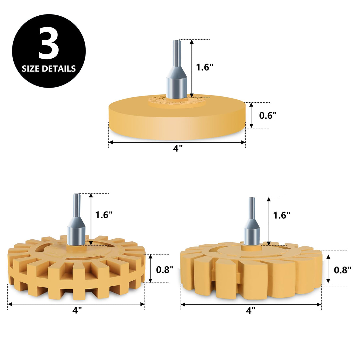 Pakeed wheels beside a ruler showing 4-inch scale for accurate size understanding
