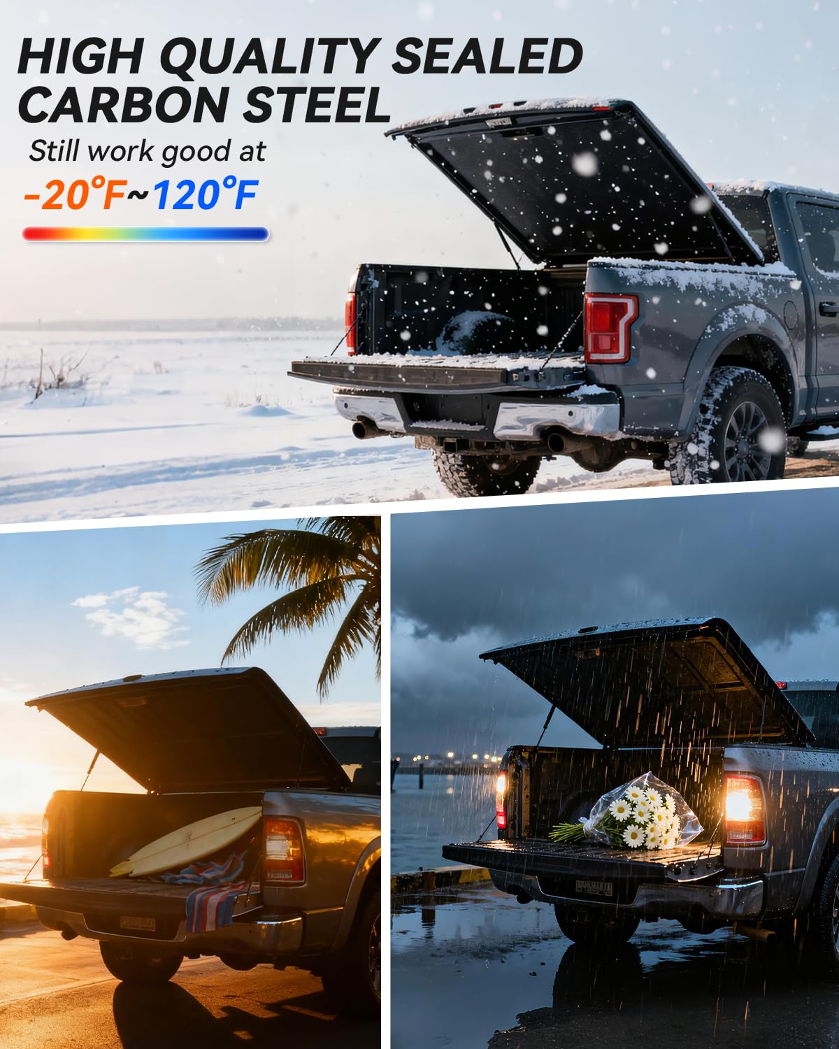 PAMAGOO struts used in lifestyle truck bed scene, provides reliable support and convenience