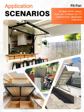 PAMAGOO mounted on RV storage lid demonstrating effortless opening and access