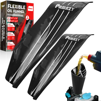 PAMAZY funnel front view showing both sizes and easy grab benefit