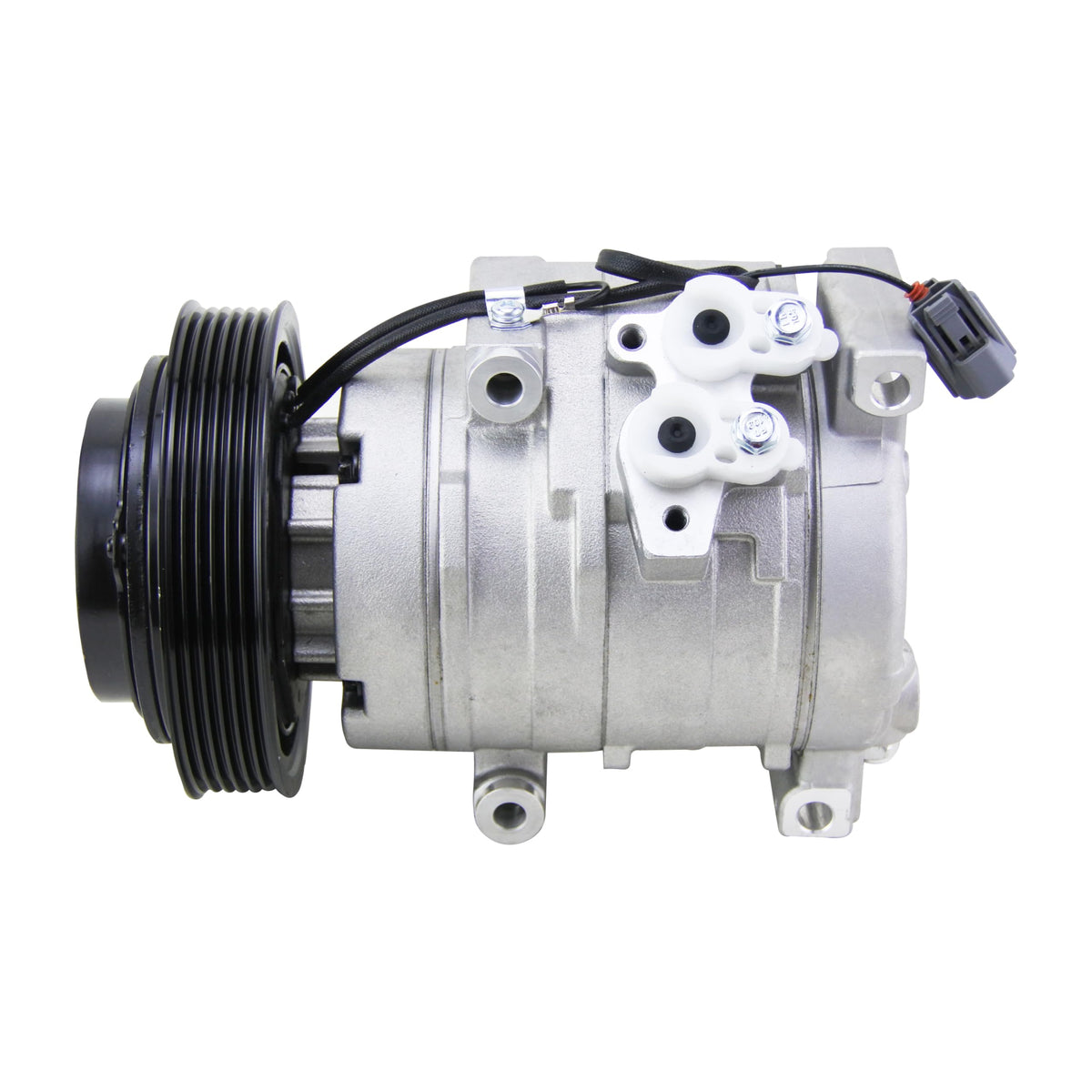 Pamolag AC compressor front assembly showing clutch and pulley, durable aluminum for reliable cooling
