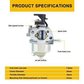 Panari carburetor beside ruler showing dimensions to verify compatibility quickly