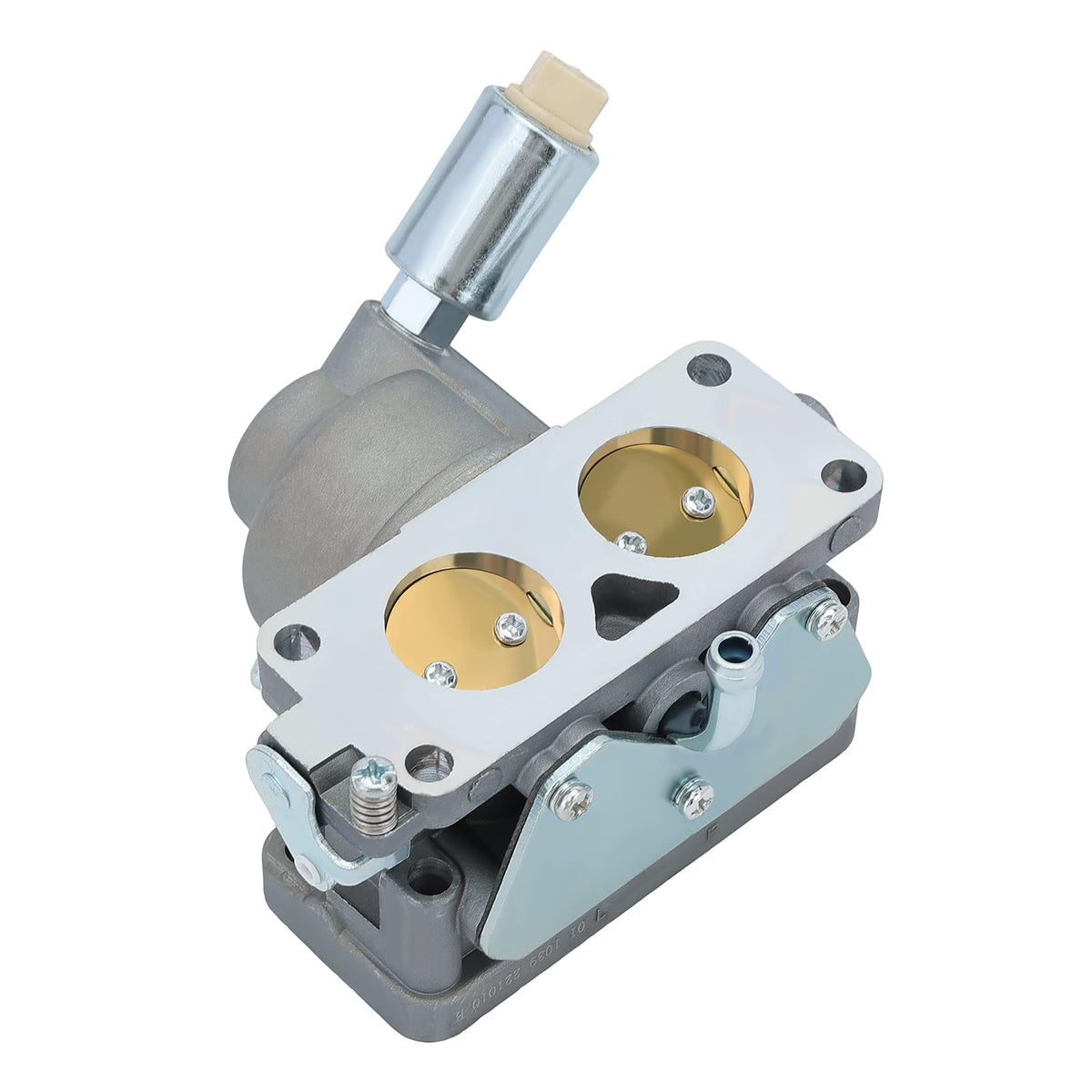 Panari carburetor installed on a Briggs & Stratton V-Twin engine demonstrating direct-fit replacement
