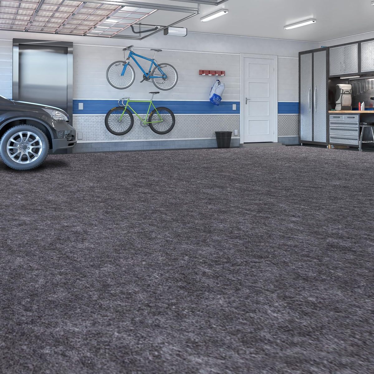 PANDOROOM mat placed under a car offering spill protection and neatness