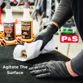 P & S Terminator bottle next to ruler demonstrating 16 oz scale and compact storage benefit