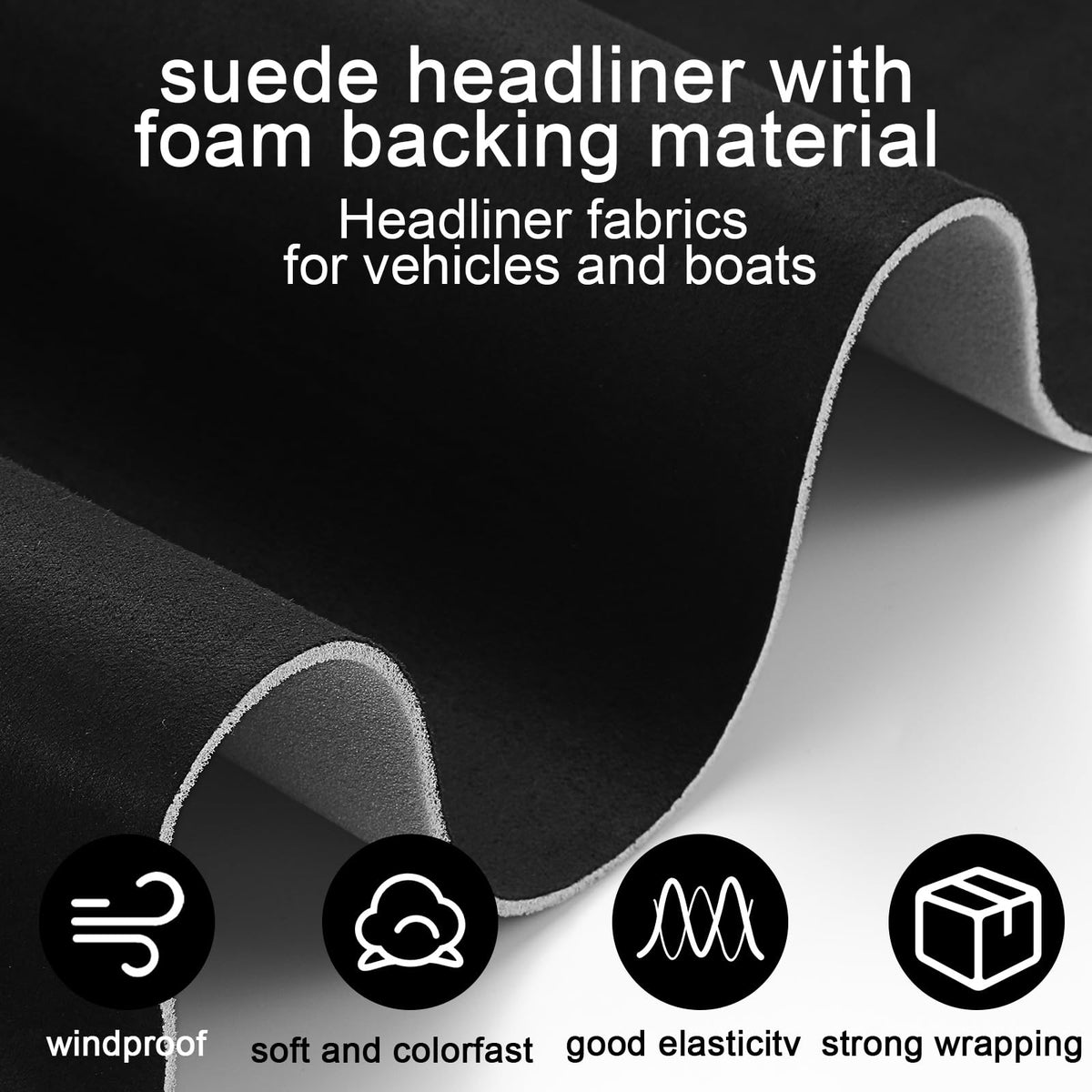 Pangda headliner installed in car roof, demonstrates clean fit and renewed interior look