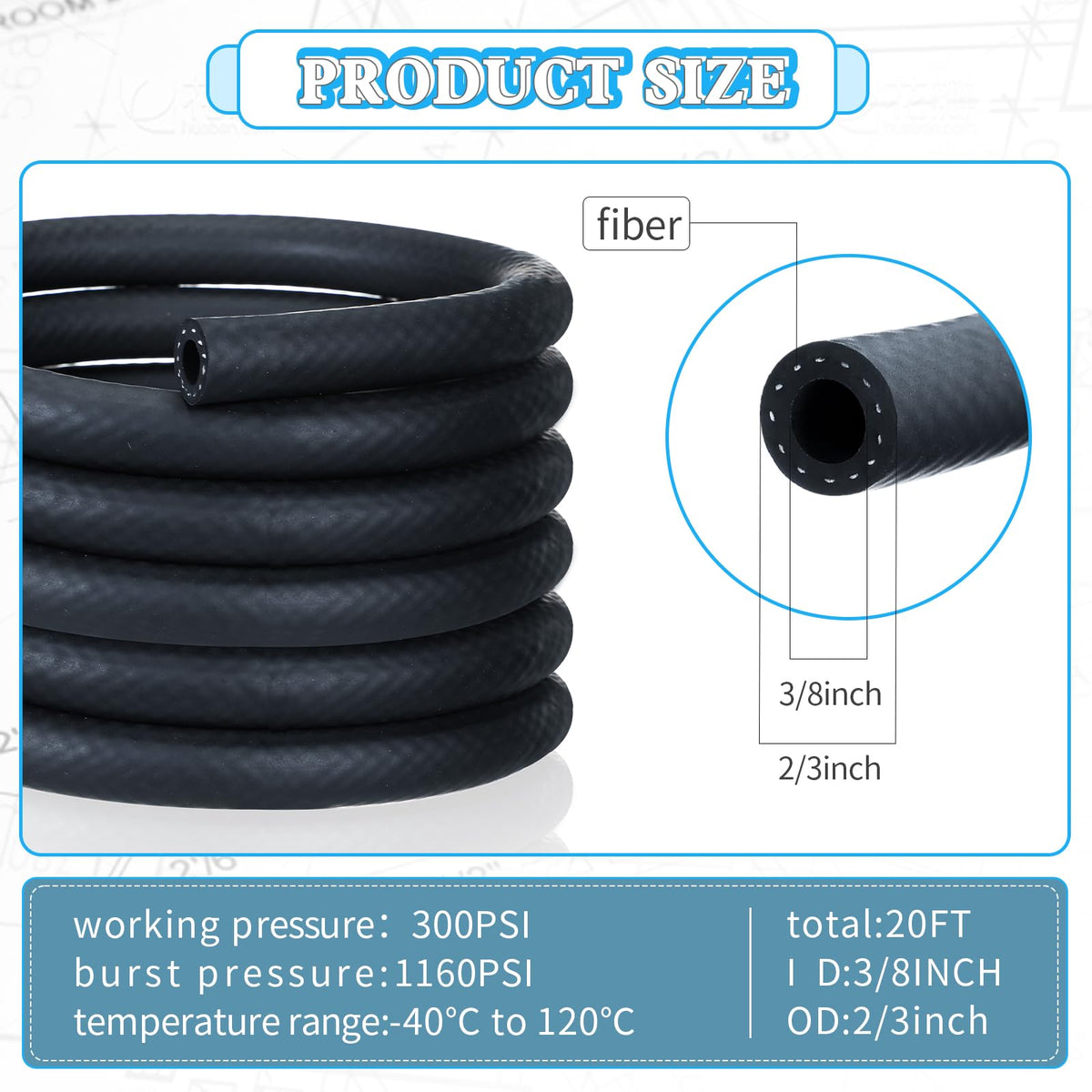 Pangda close-up of NBR hose texture highlighting fuel resistance benefit