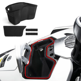 PANICAL front view of liner installed in Gold Wing console showing neat protection