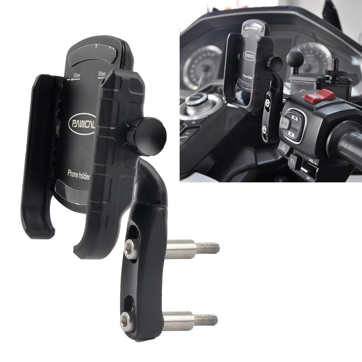 PANICAL front view of brake lever mount showing compact secure design