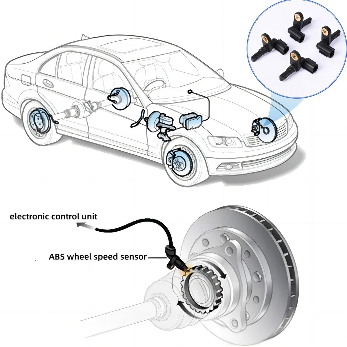 PANNUOSCS sensor installed on rear hub illustrating correct orientation and clearance