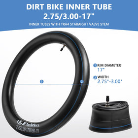 PaoWin tube mounted on a dirt bike wheel illustrating proper fit and riding performance