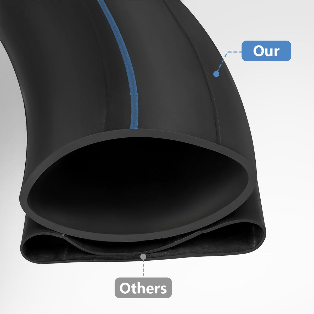 PaoWin tube next to ruler scale for quick size comparison and fit confirmation