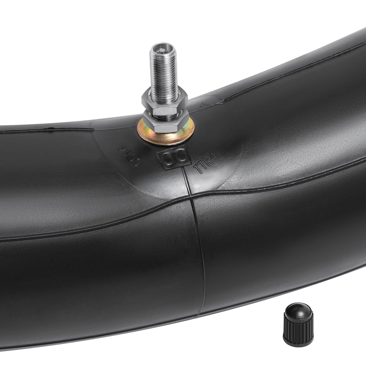 PaoWin TR4 straight valve stem close-up highlighting robust rubber-coated seal