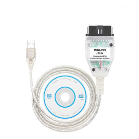 PARANNIC front view of Mini VCI J2534 cable showing compact housing and ports for easy diagnostics