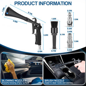 PARAROSE cleaning gun in use on dashboard removing dust quickly