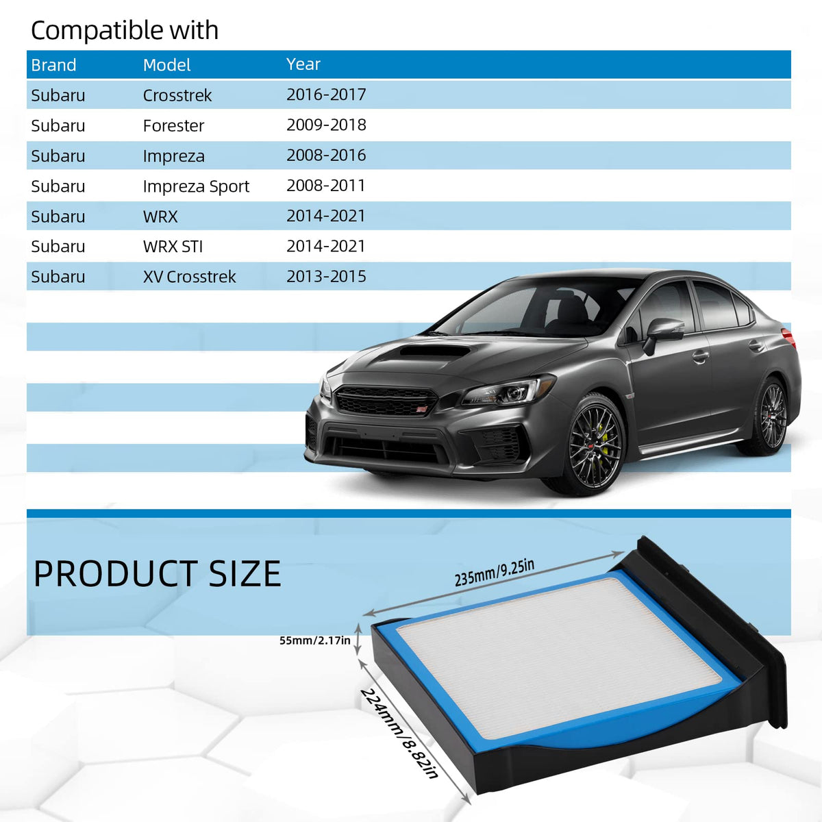 Parfyter CF10930 installed in Subaru Forester cabin filter housing to restore airflow