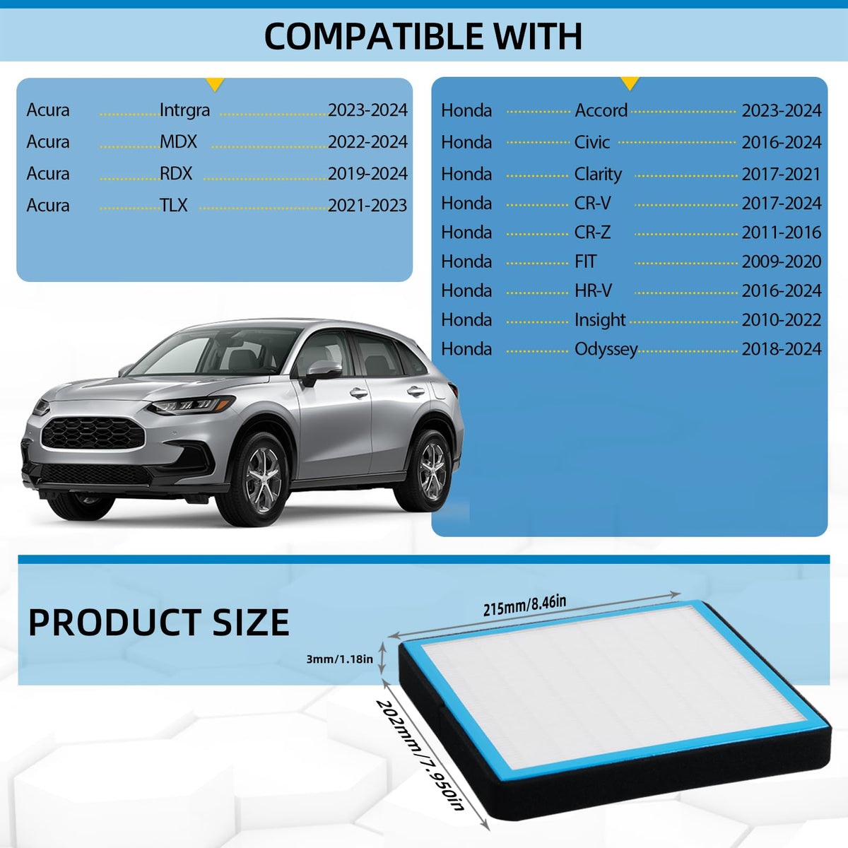 Parfyter CF11182 installed in Honda CR-V HVAC demonstrating easy replacement