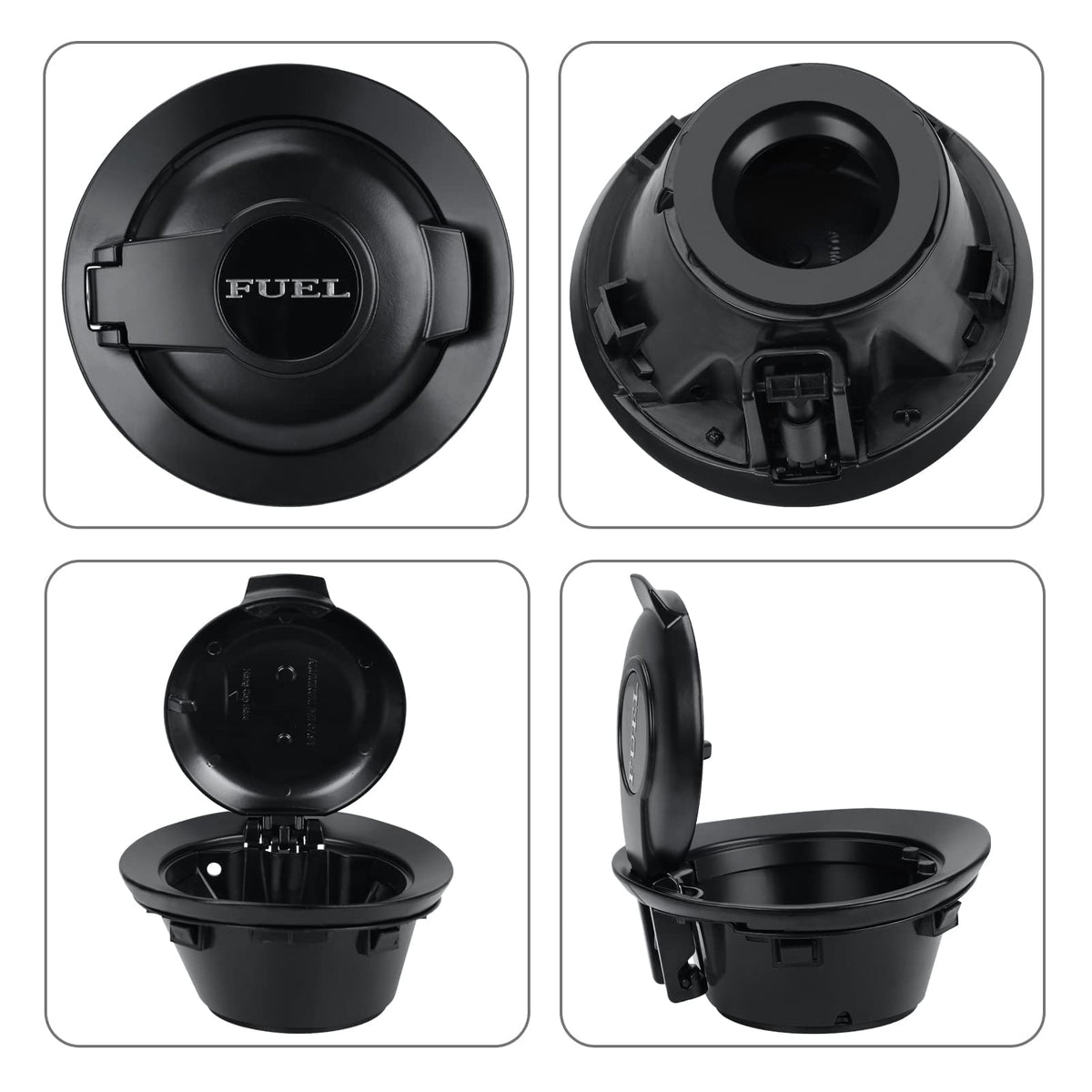 Parfyter side profile of fuel door cap demonstrating clean edge and contour fit