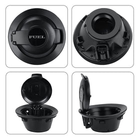 Parfyter side profile of fuel door cap demonstrating clean edge and contour fit