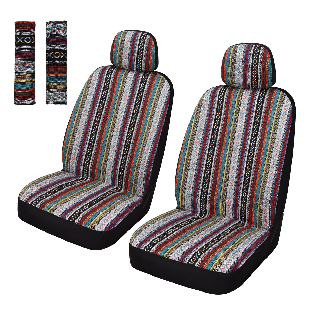 Pariitadin front seat covers installed showing full front view and protection