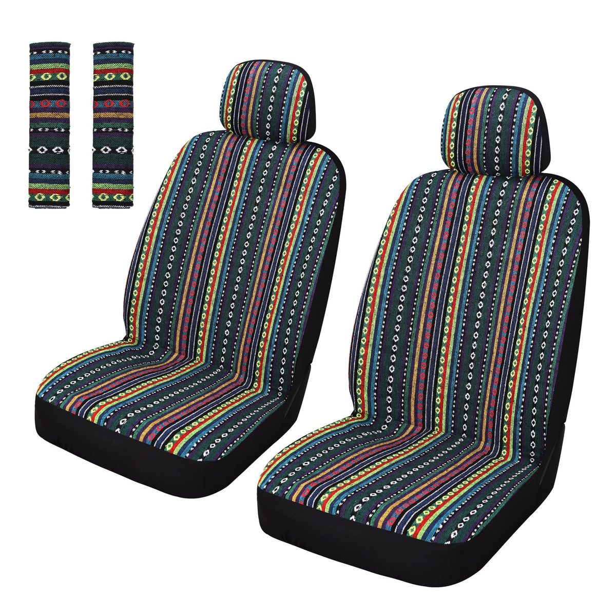 Pariitadin front seat covers displayed on car seats protecting upholstery