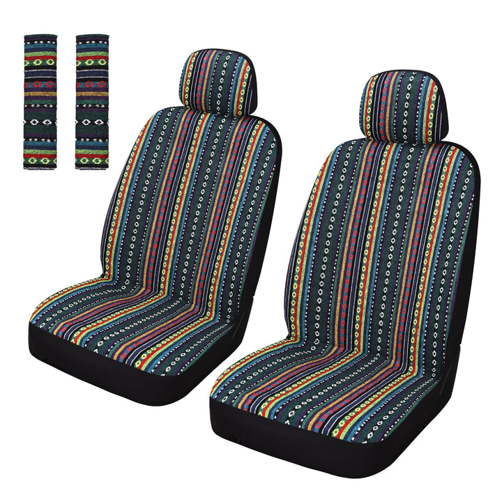 Pariitadin front seat covers displayed on car seats protecting upholstery