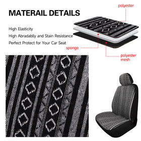 Pariitadin seat cover beside headrest showing universal fit and size reference