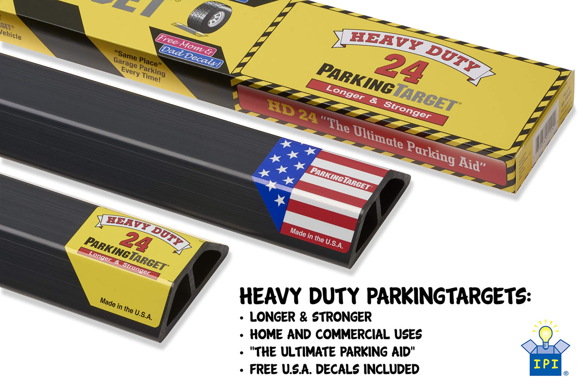 PARKING TARGET in garage lifestyle scene aiding precise vehicle alignment