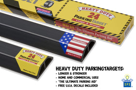 PARKING TARGET in garage lifestyle scene aiding precise vehicle alignment