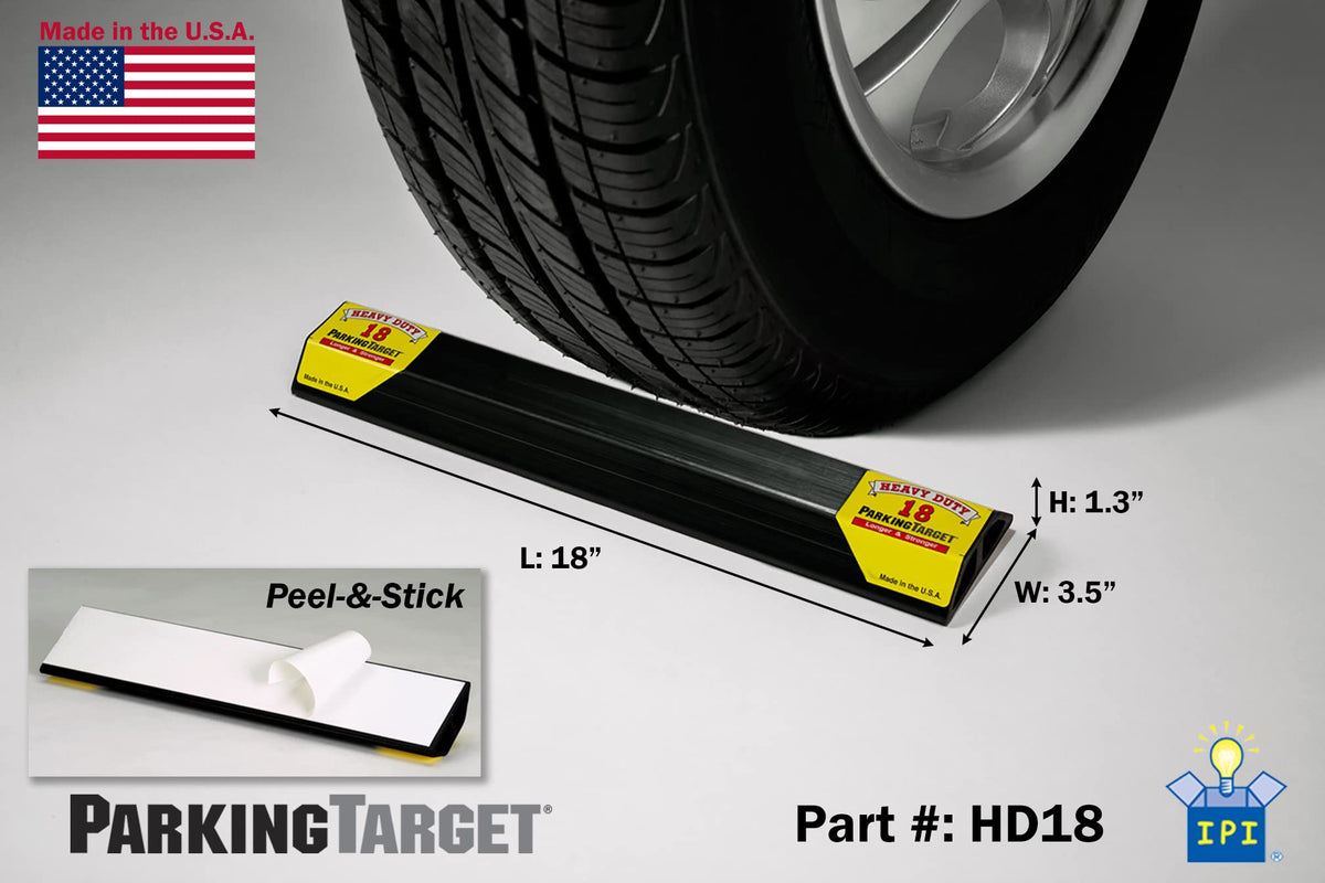 PARKING TARGET installed under sedan demonstrating consistent stopping benefit