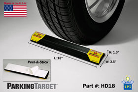 PARKING TARGET installed under sedan demonstrating consistent stopping benefit