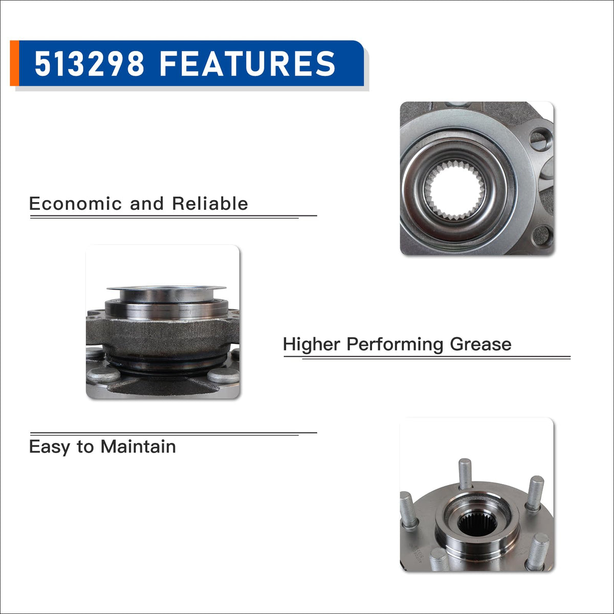 PAROD mounting flange and studs clear view for correct wheel alignment