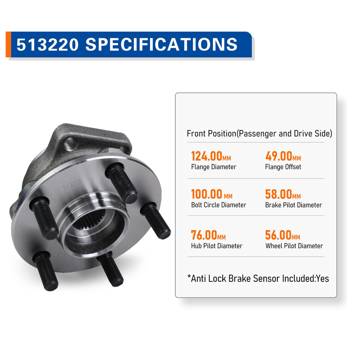 PAROD ABS tone ring detail ensuring accurate wheel-speed sensor signals