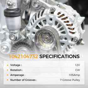 PAROD alternator 7-groove clutch pulley detail ensuring correct belt engagement