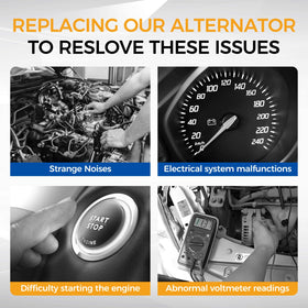 PAROD alternator beside ruler showing compact size for fit confirmation
