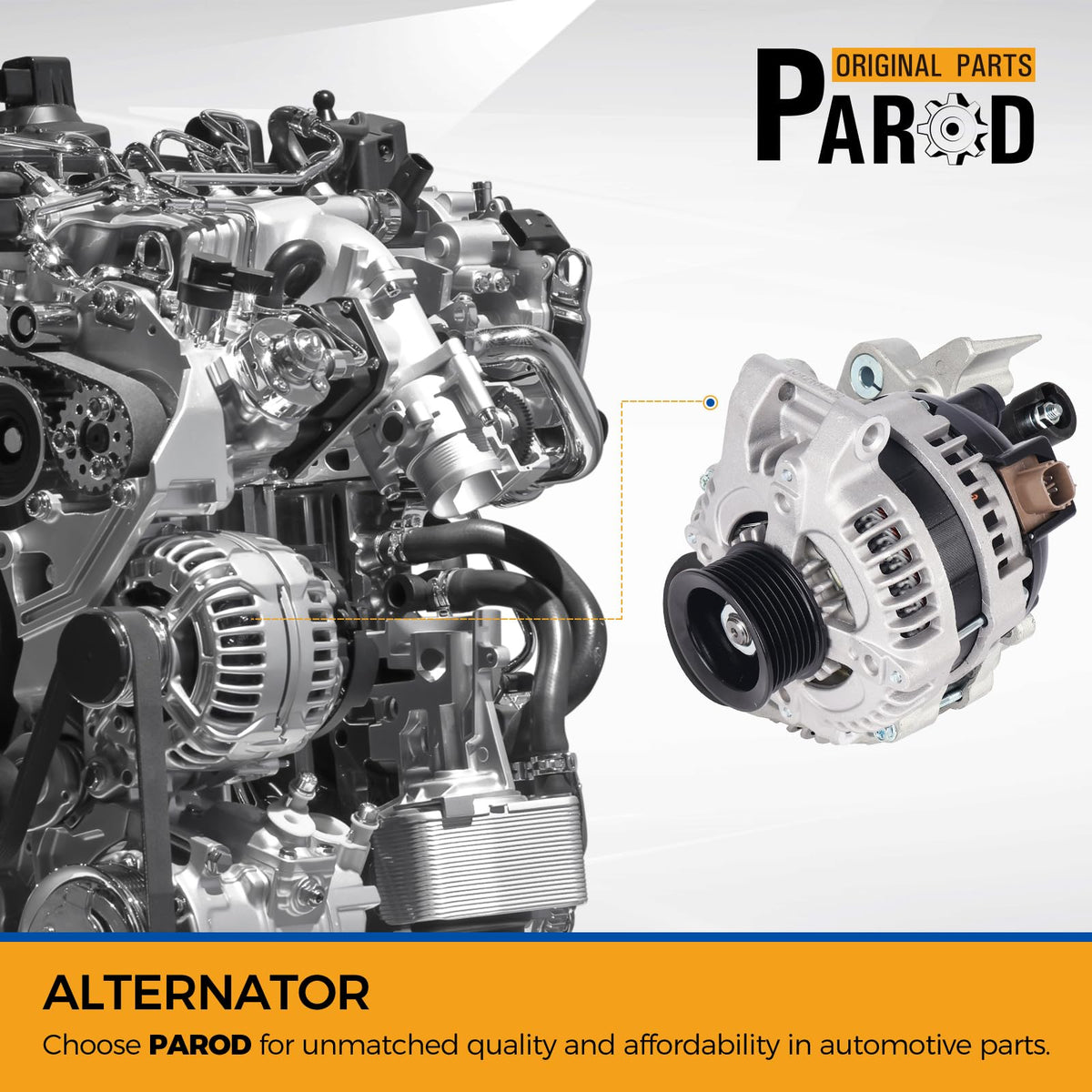PAROD alternator electrical terminal cluster view for easy connector matching
